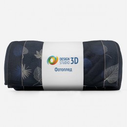 3D Плед «Кобальтовый листопад»