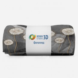 3D Плед «Кованые цветы на граните»