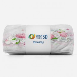 3D Плед «Нежно-розовые хризантемы»