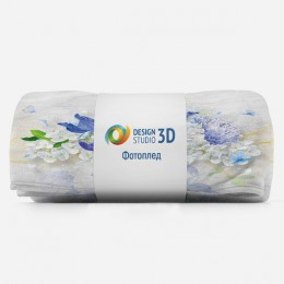 3D Плед «Небесно-голубые цветы»