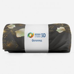 3D Плед «Мерцающие цветы на темном»