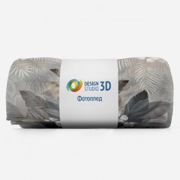 3D Плед «Тропический букет в нежных тонах»
