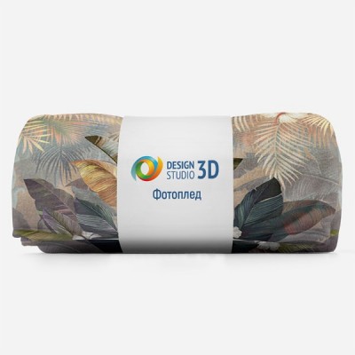 3D Плед «Тропический букет на закате» Тропикалия