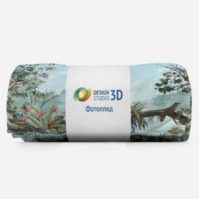 3D Плед «Цапля у пруда» Тропикалия
