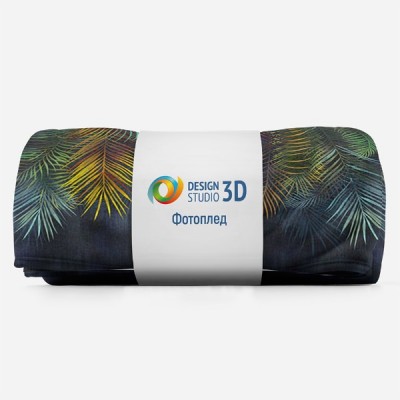 3D Плед «Занавес из ярких листьев» Тропикалия