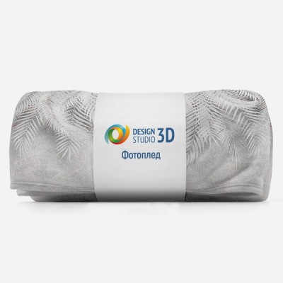 3D Плед «Тропическая нежность в белых тонах» Тропикалия