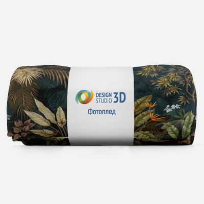 3D Плед «Птица в ночных тропиках» Тропикалия
