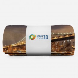 3D плед «Бруклинский мост: отражение в реке Гудзон»