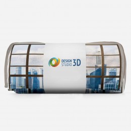 3D плед «Окна с панорамным видом на город»