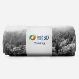 3D Плед «Заснеженный туманный лес»