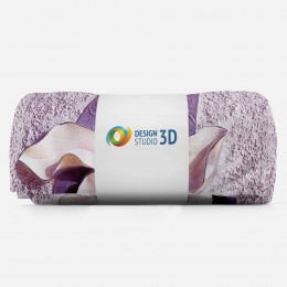 3D плед «Фиолетовые магнолии на рельефном фоне»