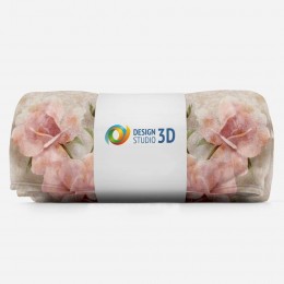 3D плед «Объемные розы под мрамор»