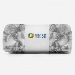 3D плед «Рельеф с ниспадающими цветами»