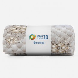 3D Плед «Жемчужные цветы на стеганой коже»