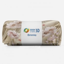 3D Плед «Драгоценные цветы с рубиновыми бабочками»