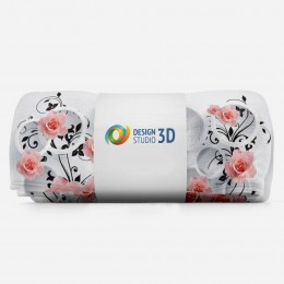 3D плед «Бутоны роз над водой»