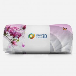3D плед «Объемные колонны с цветами»