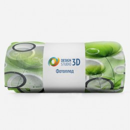 3D Плед «Салатовые цветы с объемными кольцами»