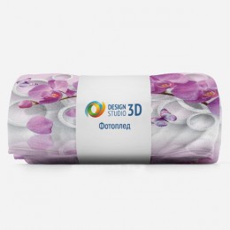 3D Плед «Орхидея с объемными кругами»