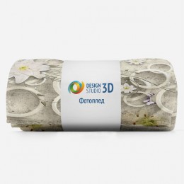 3D Плед «Лилии на объемном винтажном фоне»