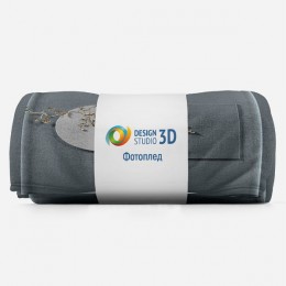 3D Плед «Золотая ветвь на объемных фигурах»