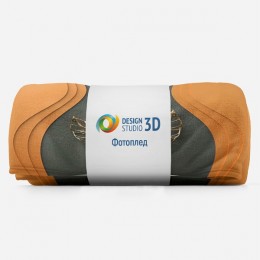 3D Плед «Объемная стена с золотыми листьями»