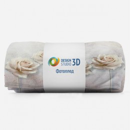 3D Плед «Прекрасные розы на холсте»