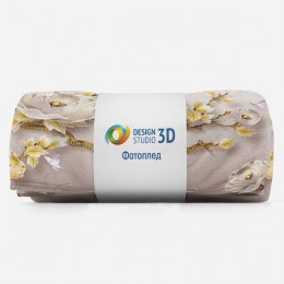 3D Плед «Голубки на золотых ветвях»