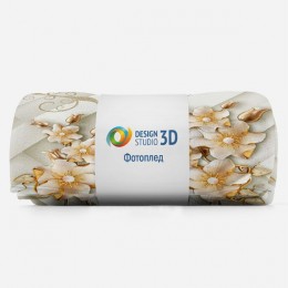 3D Плед «Цветущие золотые ветви»