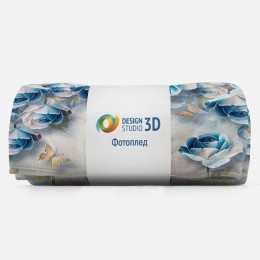 3D Плед «Арка из голубых роз»