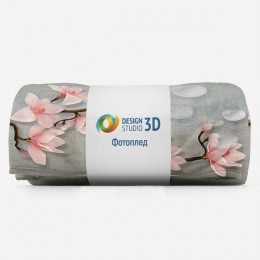 3D Плед «Ветка магнолии с мыльными пузырями»