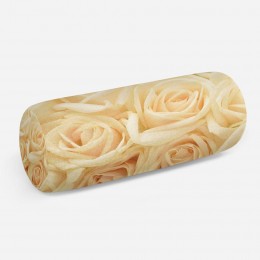 3D подушка-валик «Ковер из бежевых роз»