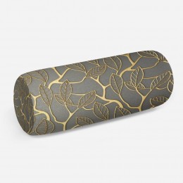 3D подушка-валик «Узор с золотыми листьями»