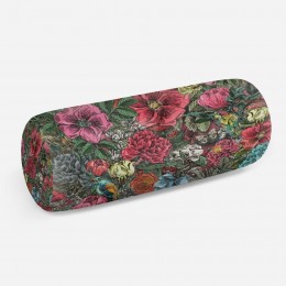 3D подушка-валик «Птицы в ярких цветах»