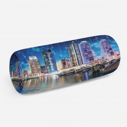 3D подушка-валик «Звездопад над ночным городом»