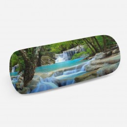 3D подушка-валик «Водопад в зеленом лесу»