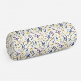 3D подушка-валик «Акварельные цветы»