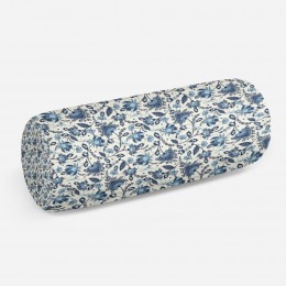 3D подушка-валик «Цветочный узор с голубым оттенком»