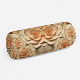 3D подушка-валик «Розы с тиснением под керамику»