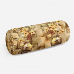 3D подушка-валик «Объемные китайские вазы»