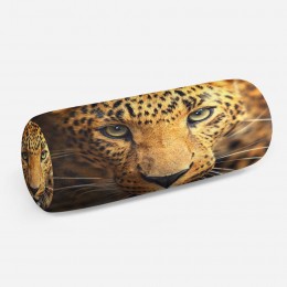 3D подушка-валик «Леопард портрет»