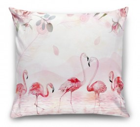 3D Подушка «Озеро с фламинго»