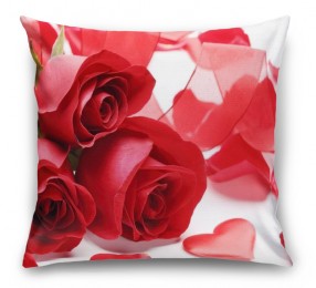 3D Подушка «Композиция с алыми розами»