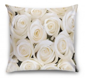 3D Подушка «Нежные белые розы»