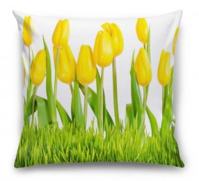 3D Подушка «Желтые тюльпаны»