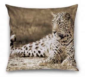 3D Подушка «Леопард сепия»
