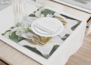 Сервировочные салфетки «Зеленые лилии из керамики»