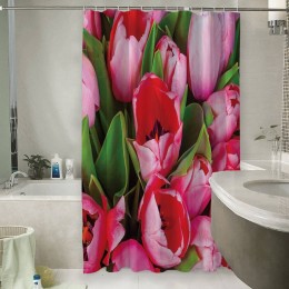 Шторы для ванной «Букет тюльпанов»