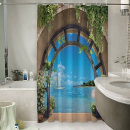 Шторы для ванной «Окно с видом на море»