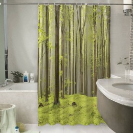 Шторы для ванной «Зеленый лес»
